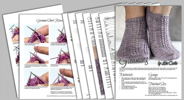 A spread showing the pages included in the knitting pattern