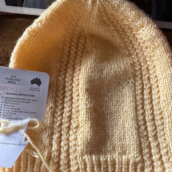 Ruth knit her teen sized slouchy Tar-Sgàil Hat in Heirloom Easy Care 8 ply